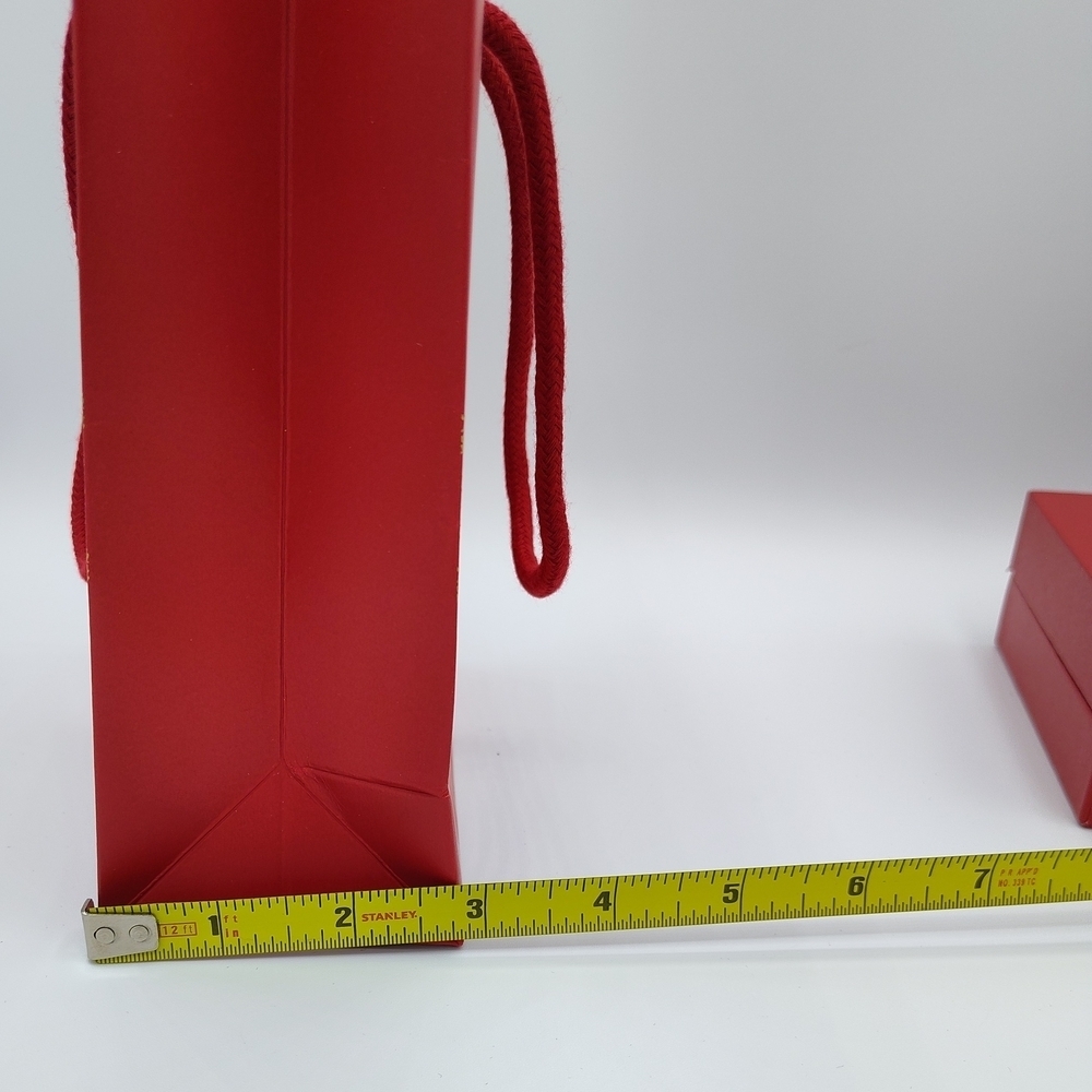 Dior Red Gift Box & Rope Bag Set | Gold Logo Special Edition Packaging LIKE NEW - Picture 13 of 14